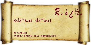 Rákai Ábel névjegykártya