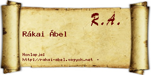 Rákai Ábel névjegykártya